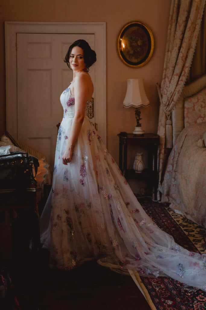 Chenies Manor House bride preparing for wedding