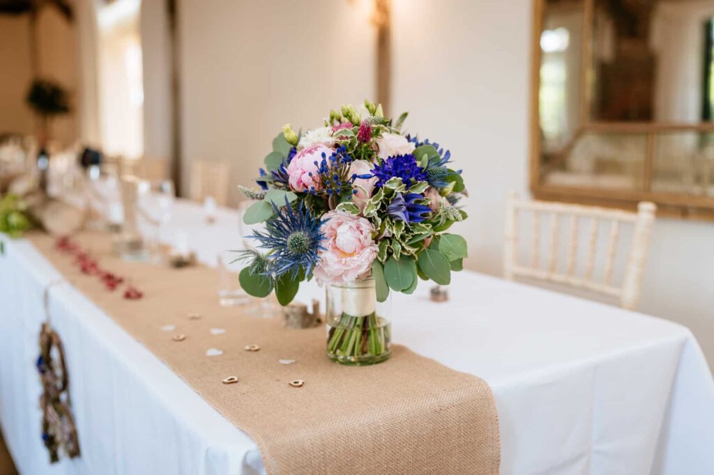 Chenies Manor House wedding reception top table