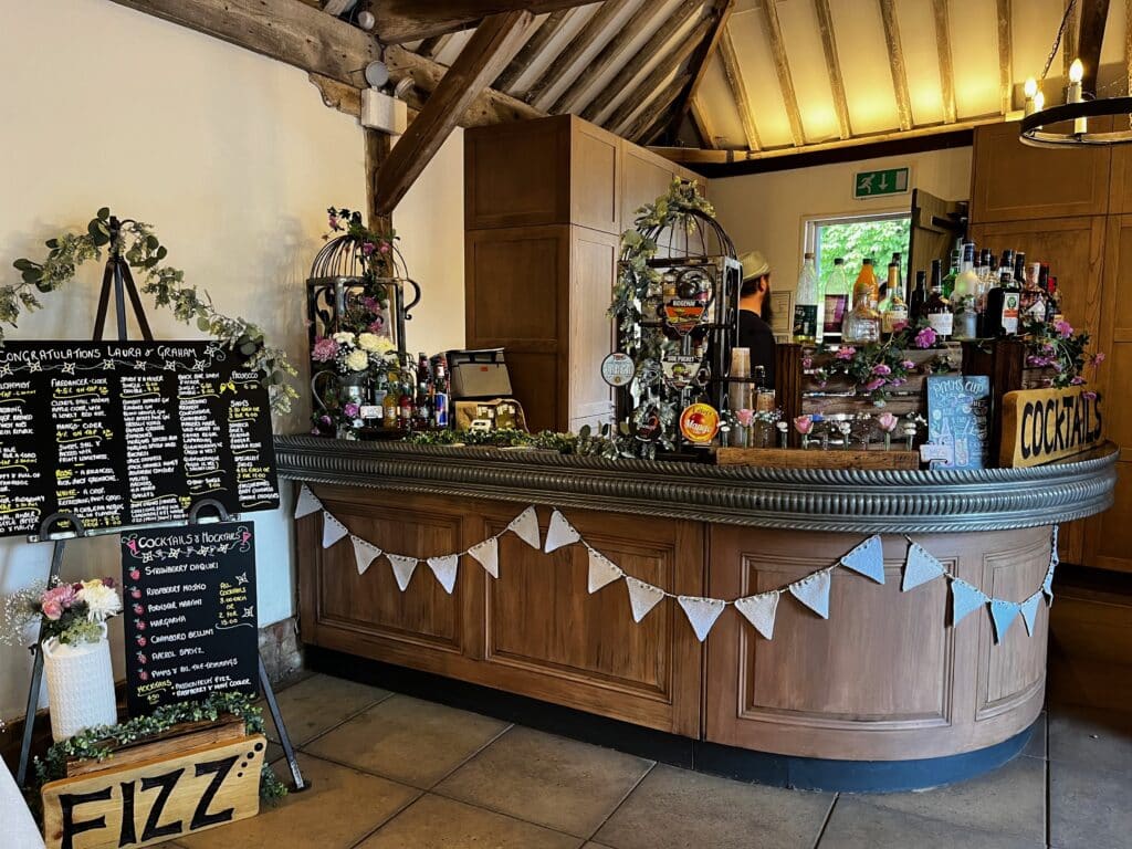 Chenies Manor House wedding bar